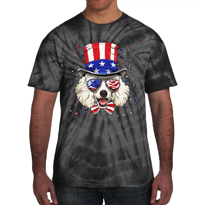 Poodle 4th of July American Dog USA Flag Tie-Dye T-Shirt