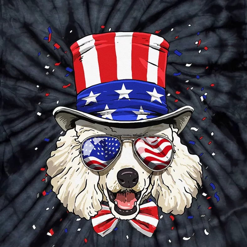 Poodle 4th of July American Dog USA Flag Tie-Dye T-Shirt