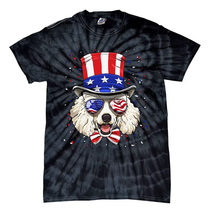 Poodle 4th of July American Dog USA Flag Tie-Dye T-Shirt