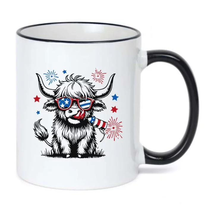 Patriotic 4th Of July Heifer Cow Black Color Changing Mug