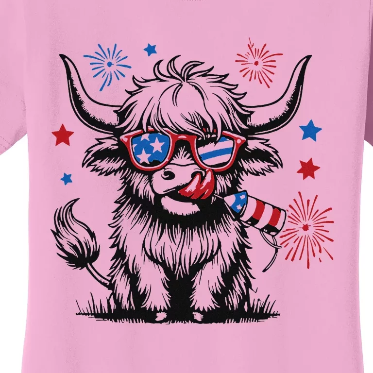 Patriotic 4th Of July Heifer Cow Women's T-Shirt