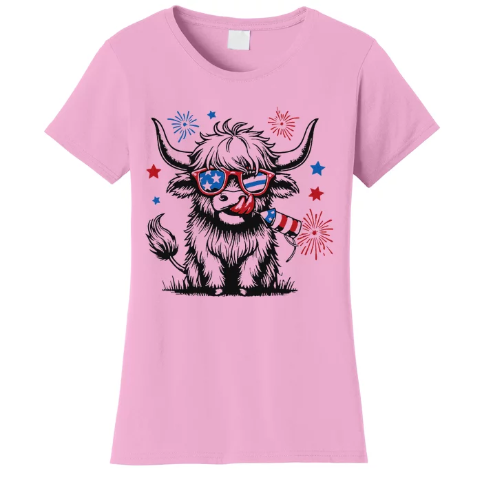 Patriotic 4th Of July Heifer Cow Women's T-Shirt