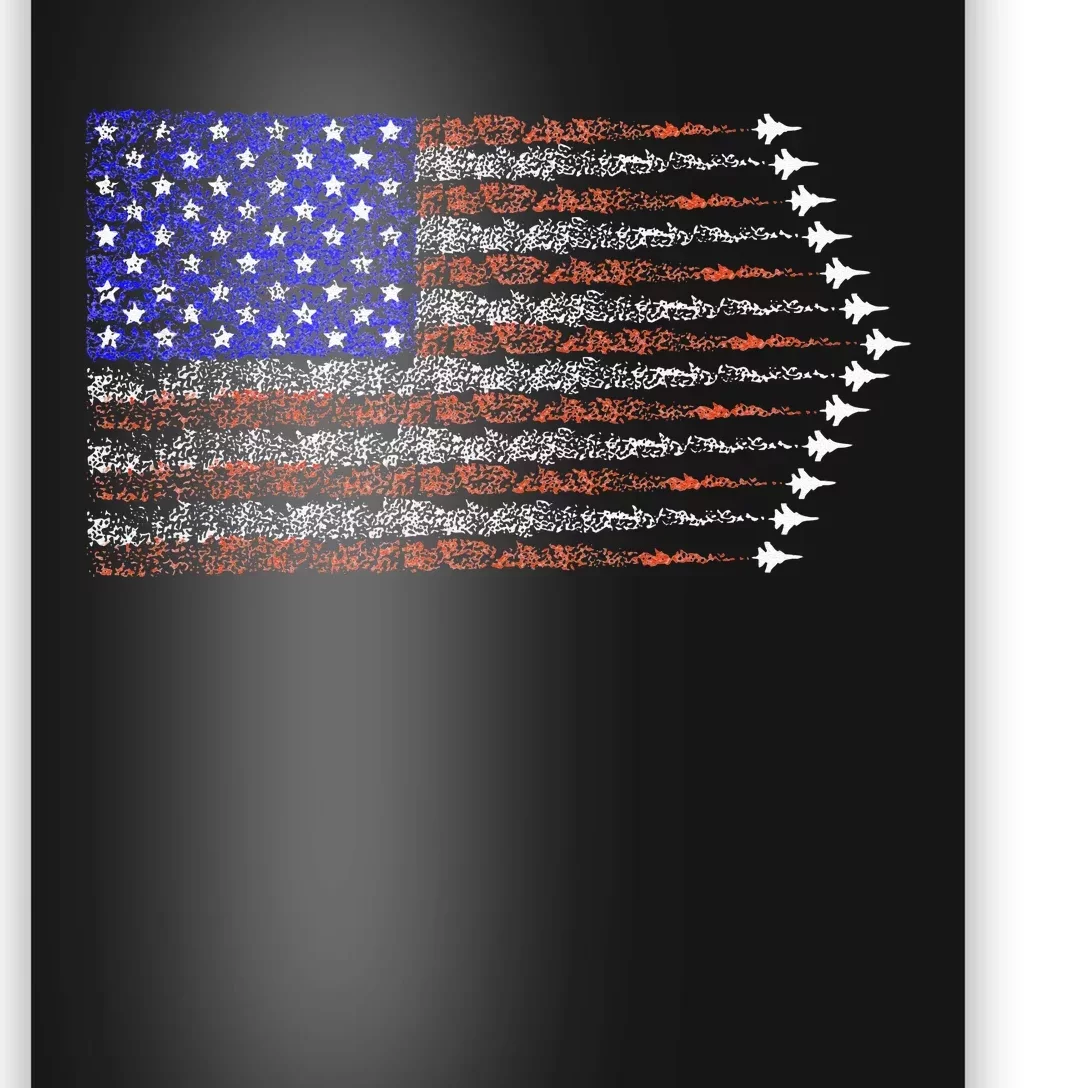 Patriotic 4th Of July USA American Flag Fighter Jets Poster