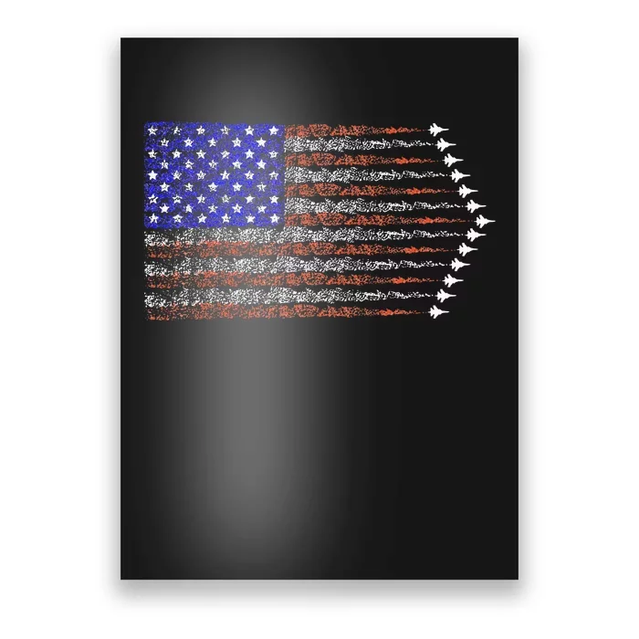 Patriotic 4th Of July USA American Flag Fighter Jets Poster