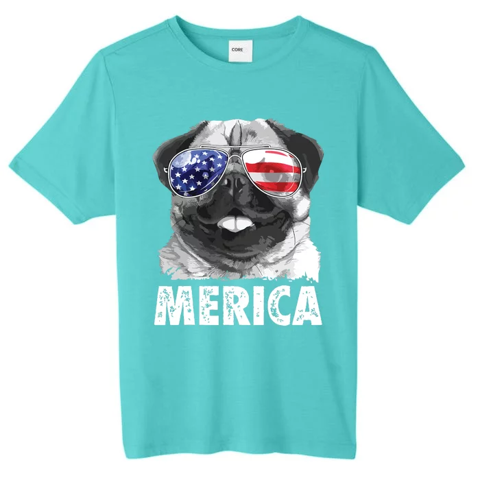 Pug 4th Of July Shirts Merica Men Women USA American Flag ChromaSoft Performance T-Shirt