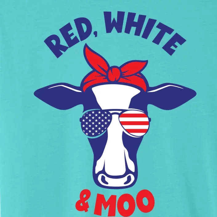 Patriotic 4th Of July Tee Red White And Moo Patriotic Cow Gift ChromaSoft Performance T-Shirt