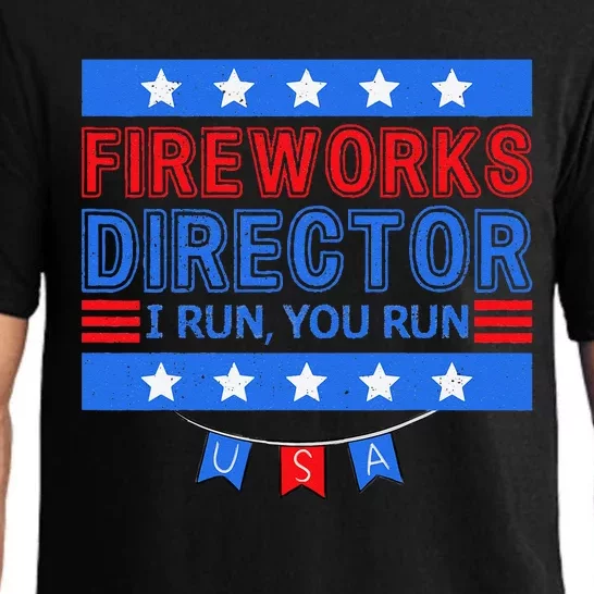 Patriotic 4th Of July Fireworks Director I Run You Run Pajama Set