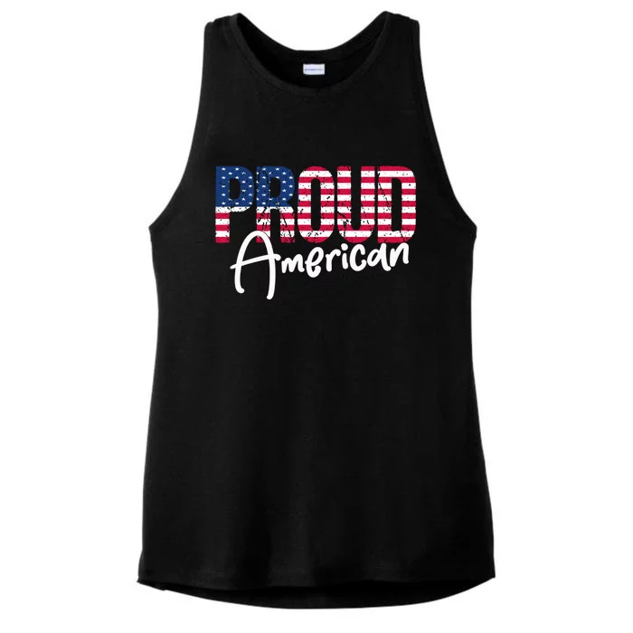 Patriotic 4th Of July Matching Gift Proud To Be An American Cute Gift Ladies Tri-Blend Wicking Tank