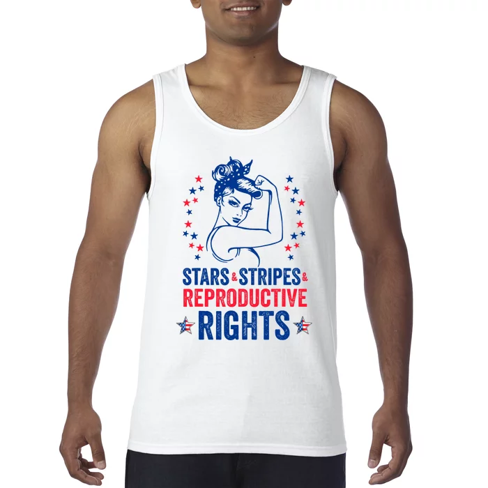 Patriotic 4th Of July Stars Stripes Reproductive Right Tank Top