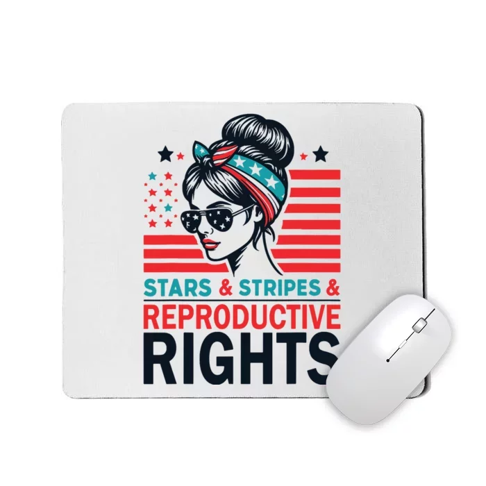 Patriotic 4th Of July Stars Stripes Reproductive Right Mousepad