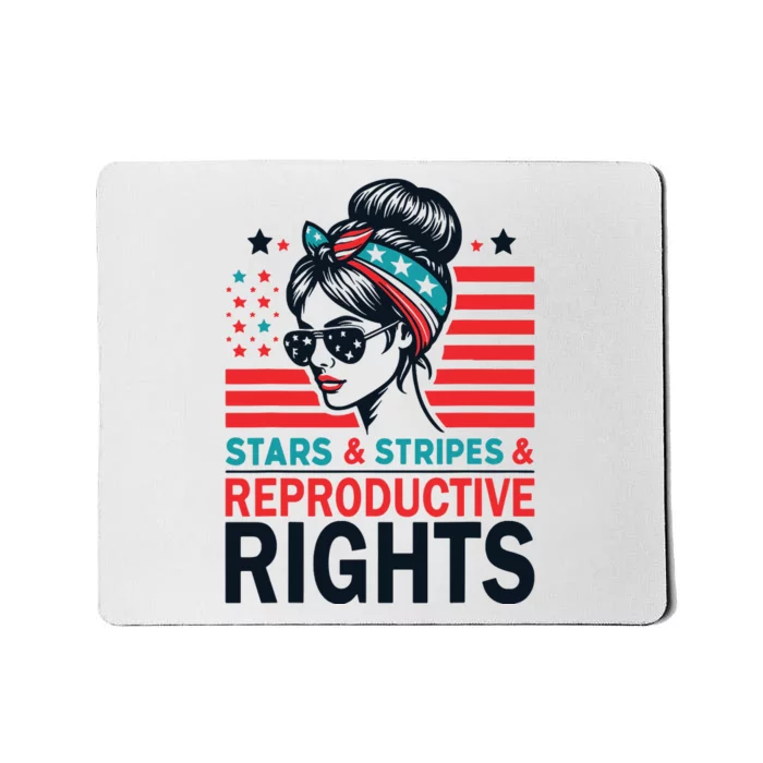 Patriotic 4th Of July Stars Stripes Reproductive Right Mousepad