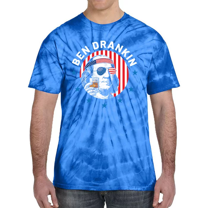 Patriotic 4th Of July Ben Drankin Franklin American Flag Gift Tie-Dye T-Shirt