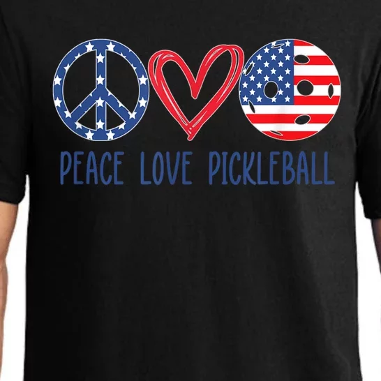 Pickleball 4th Of July Summer Tournament Peace Love Pajama Set