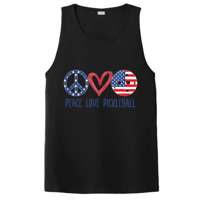 Pickleball 4th Of July Summer Tournament Peace Love Performance Tank