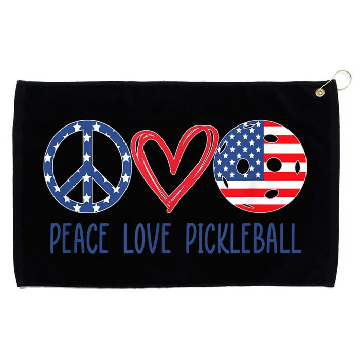 Pickleball 4th Of July Summer Tournament Peace Love Grommeted Golf Towel