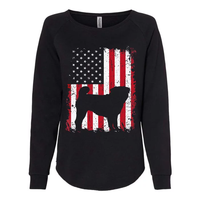 Pug 4th of July Patriotic American USA Flag Gift Womens California Wash Sweatshirt