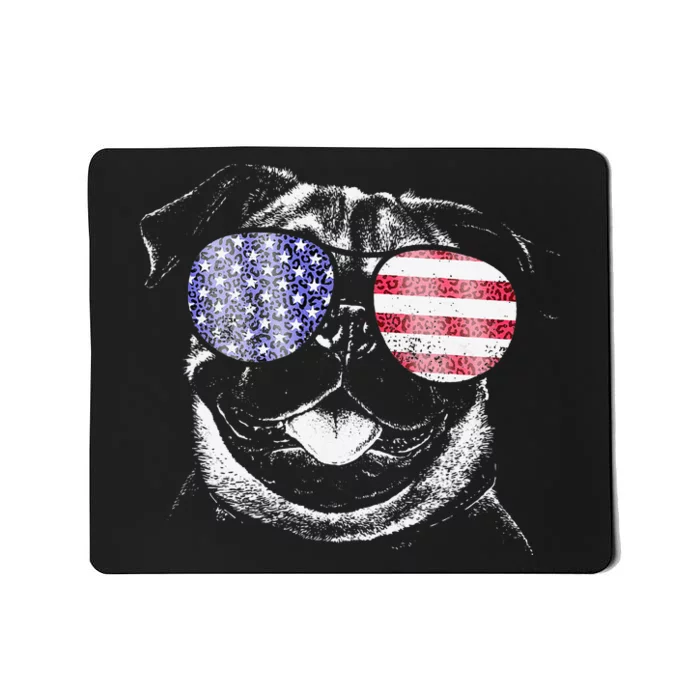 Pug 4th Of July USA American Flag Dog Dad Mom Lover Vintage Mousepad