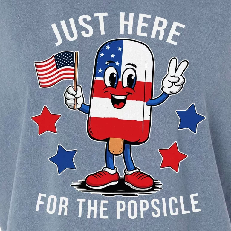 Patriotic 4th Of July Popsicle Usa Flag Garment-Dyed Women's Muscle Tee