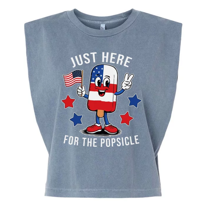 Patriotic 4th Of July Popsicle Usa Flag Garment-Dyed Women's Muscle Tee