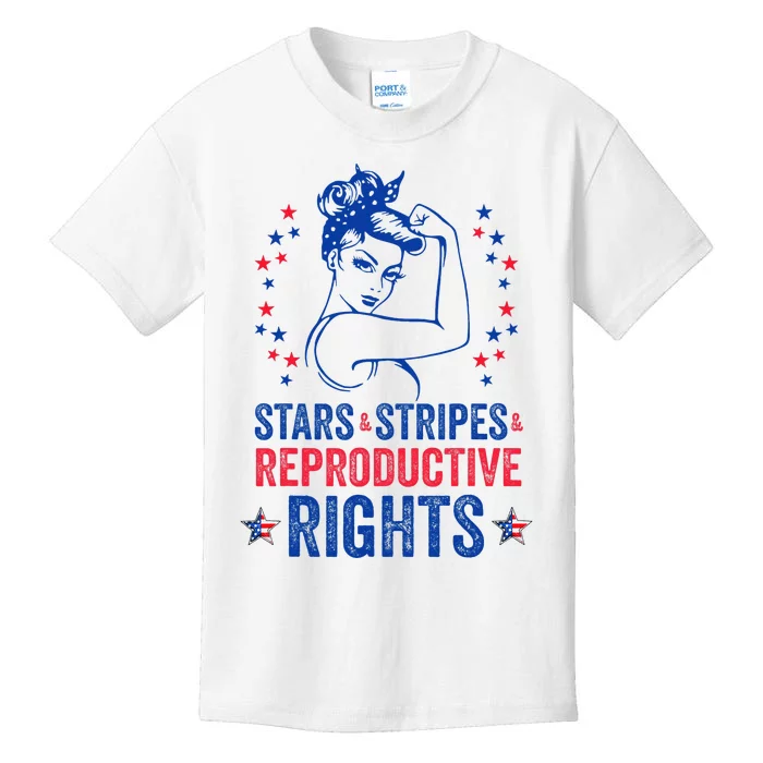 Patriotic 4th Of July Stars Stripes Reproductive Right Kids T-Shirt