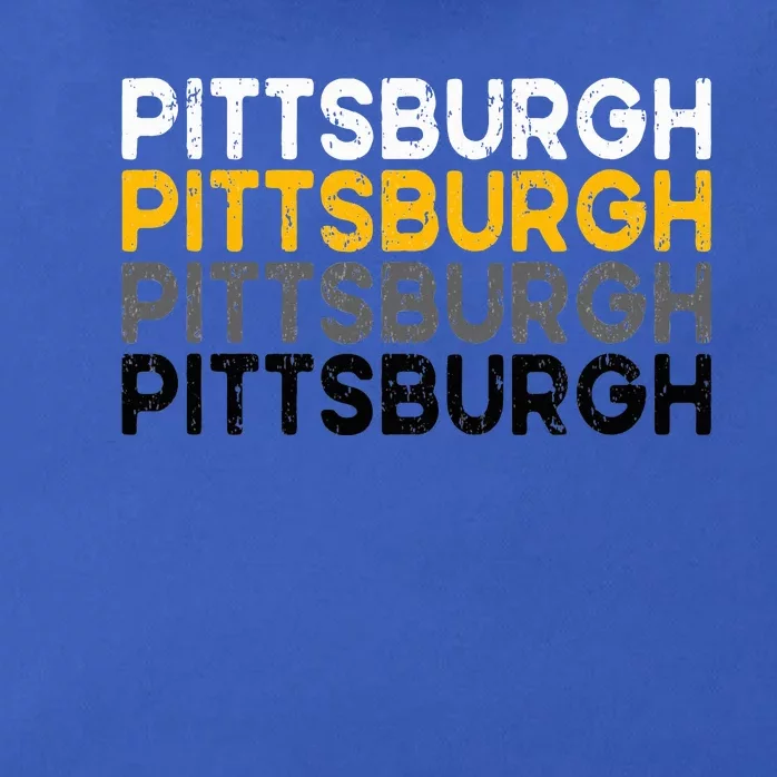 Pittsburgh 412 Pride Love Yinzer Faded Pa Letters Pgh Zip Tote Bag