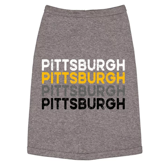 Pittsburgh 412 Pride Love Yinzer Faded Pa Letters Pgh Doggie Tank