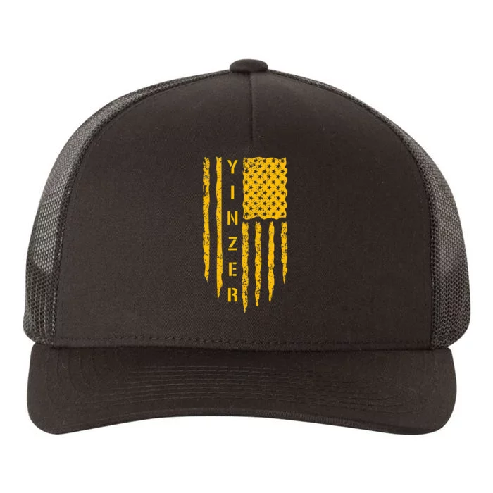 Pittsburgh 412 Steel City Yinzer Flag Yupoong Adult 5-Panel Trucker Hat