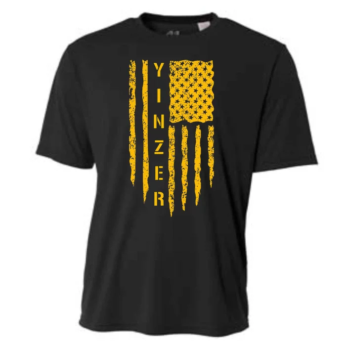 Pittsburgh 412 Steel City Yinzer Flag Cooling Performance Crew T-Shirt