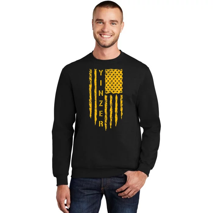 Pittsburgh 412 Steel City Yinzer Flag Tall Sweatshirt