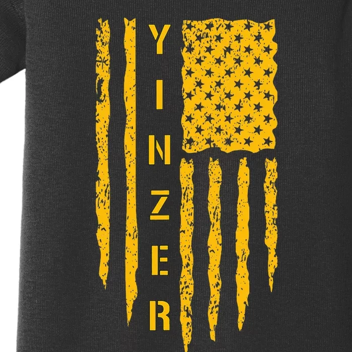 Pittsburgh 412 Steel City Yinzer Flag Baby Bodysuit