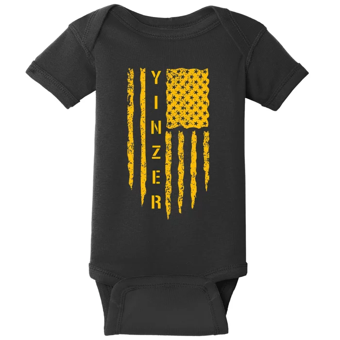 Pittsburgh 412 Steel City Yinzer Flag Baby Bodysuit