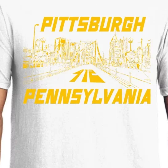 Pittsburgh 412 Steel City Skyline Pennsylvania Home Pride Pajama Set