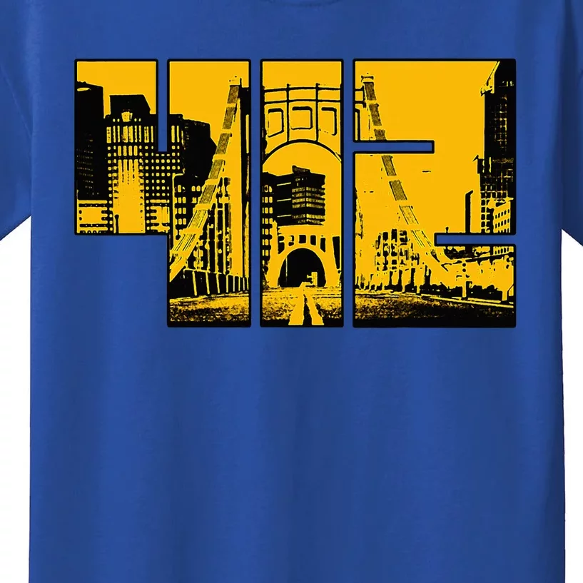 Pittsburgh 412 Steel City Skyline Pennsylvania Home Pride Kids T-Shirt