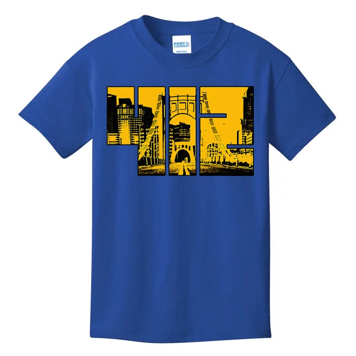 Pittsburgh 412 Steel City Skyline Pennsylvania Home Pride Kids T-Shirt