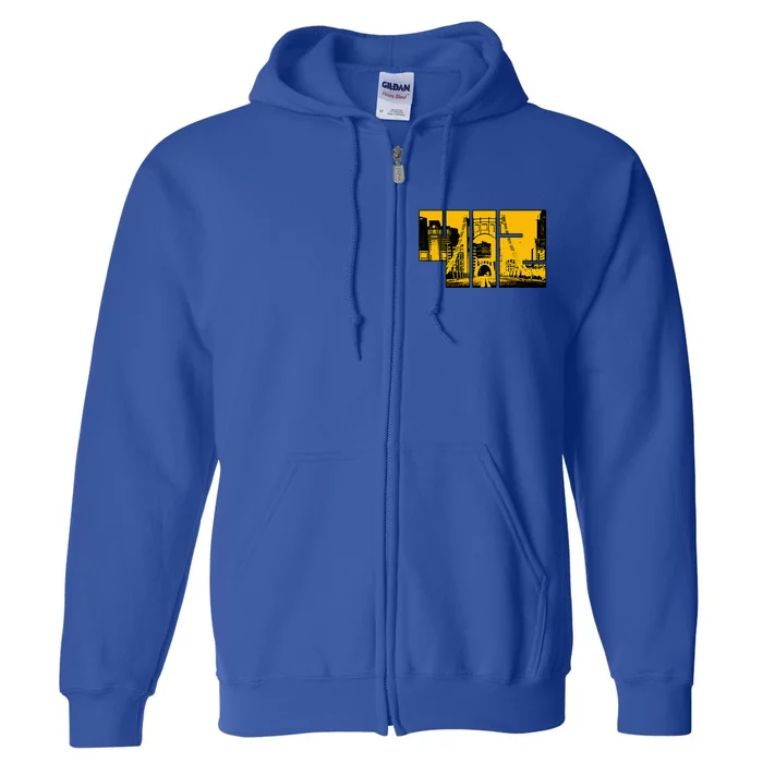 Pittsburgh 412 Steel City Skyline Pennsylvania Home Pride Full Zip Hoodie