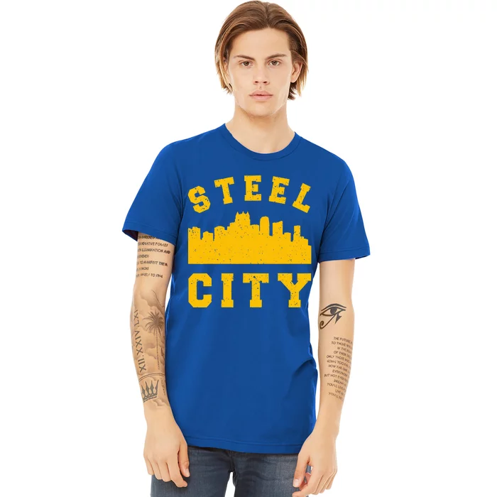 Pittsburgh 412 Steel City Skyline Pennsylvania Home Pride Premium T-Shirt