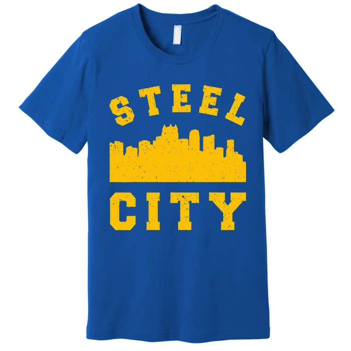 Pittsburgh 412 Steel City Skyline Pennsylvania Home Pride Premium T-Shirt