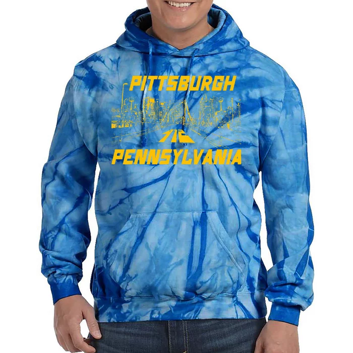 Pittsburgh 412 Steel City Skyline Pennsylvania Home Pride Tie Dye Hoodie