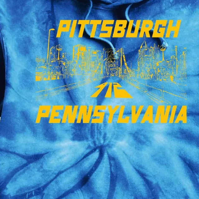 Pittsburgh 412 Steel City Skyline Pennsylvania Home Pride Tie Dye Hoodie