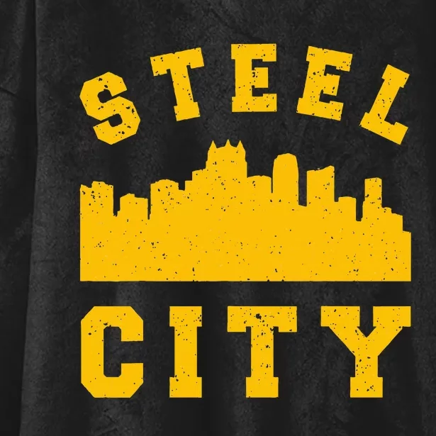 Pittsburgh 412 Steel City Skyline Pennsylvania Home Pride Hooded Wearable Blanket