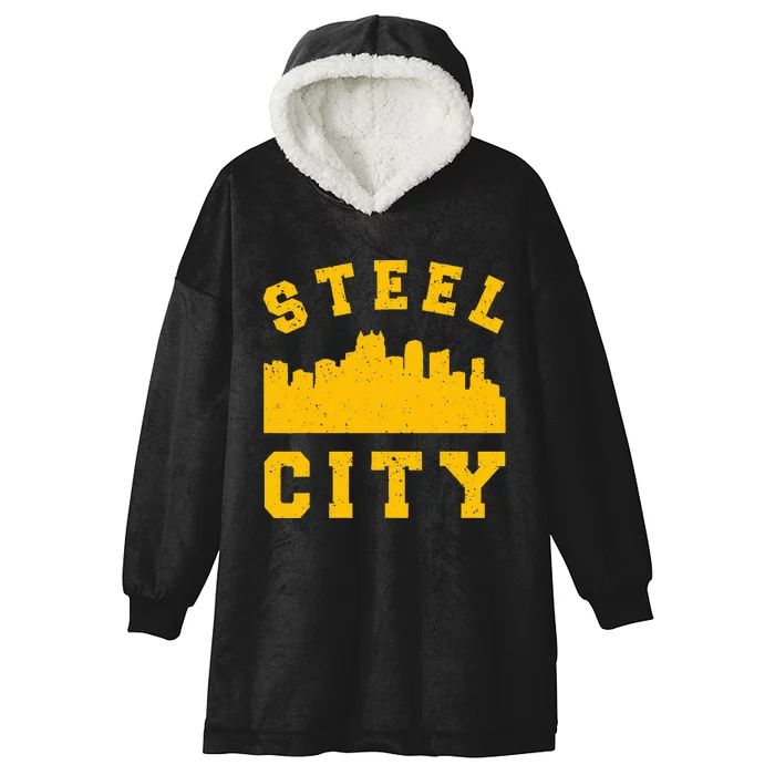 Pittsburgh 412 Steel City Skyline Pennsylvania Home Pride Hooded Wearable Blanket