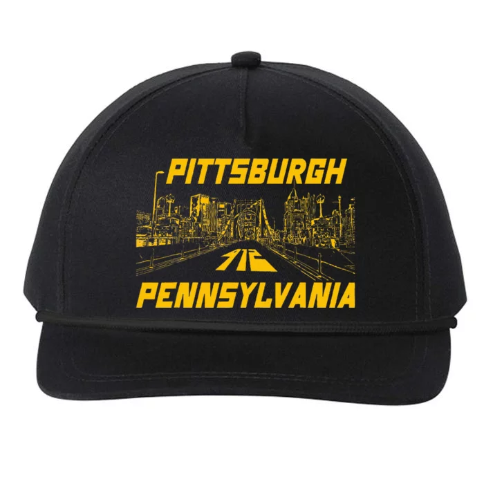 Pittsburgh 412 Steel City Skyline Pennsylvania Home Pride Snapback Five-Panel Rope Hat