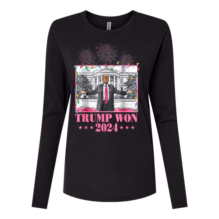 President 47th Trump Won Again 2024 Election Gift Womens Cotton Relaxed Long Sleeve T-Shirt