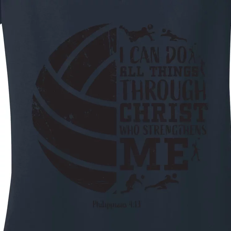 Philippians 413 Volleyball Gifts Teen Teens Women's V-Neck T-Shirt