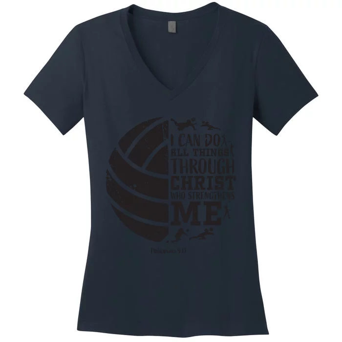 Philippians 413 Volleyball Gifts Teen Teens Women's V-Neck T-Shirt