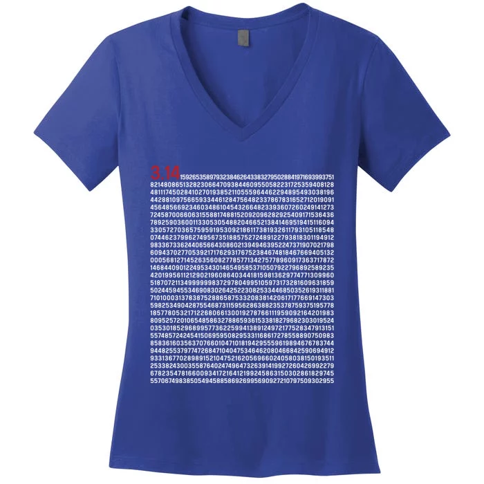 Pi 5000 Digits Pi Day Math Teacher Nerd Mathematician Gift Cool Gift Women's V-Neck T-Shirt