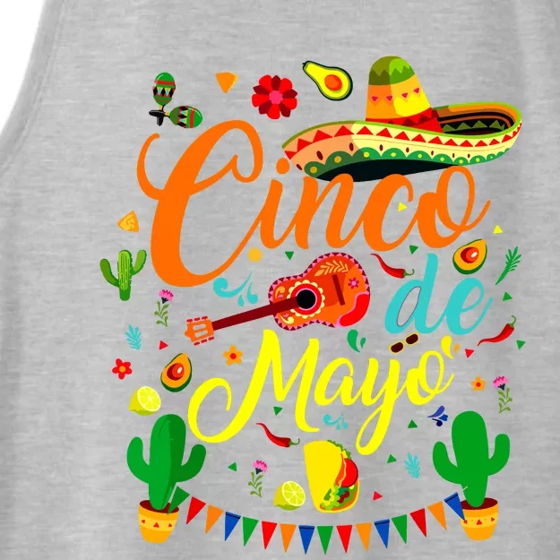 Party 5 De Mayo Women Ladies Tri-Blend Wicking Tank