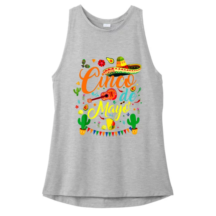 Party 5 De Mayo Women Ladies Tri-Blend Wicking Tank