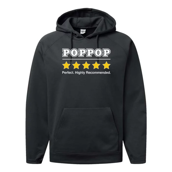 Poppop 5 Stars Perfect Funny Gifts For Poppop Fathers Day Performance Fleece Hoodie