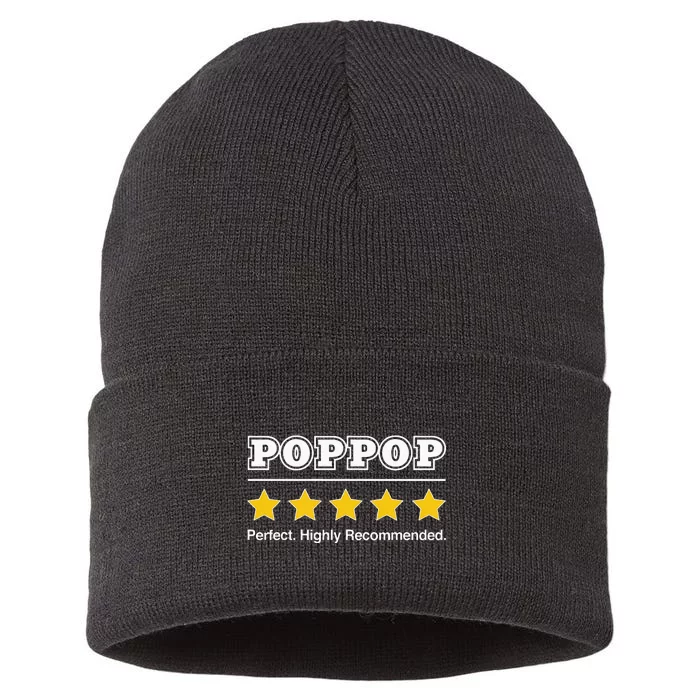 Poppop 5 Stars Perfect Funny Gifts For Poppop Fathers Day Sustainable Knit Beanie